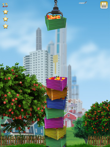 Apple Tower Fall Down Build Game