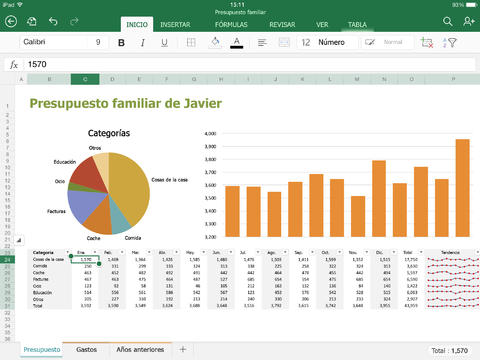 Microsoft Excel para iPad