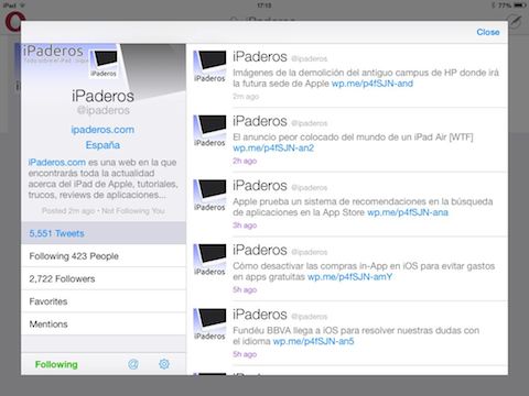 Twitterrific 5 for Twitter iPaderos