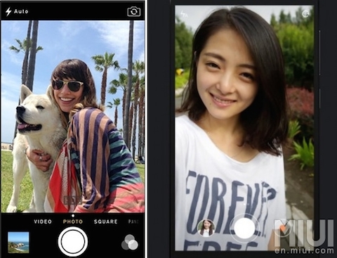 cámara MIUI 6 vs iOS 7