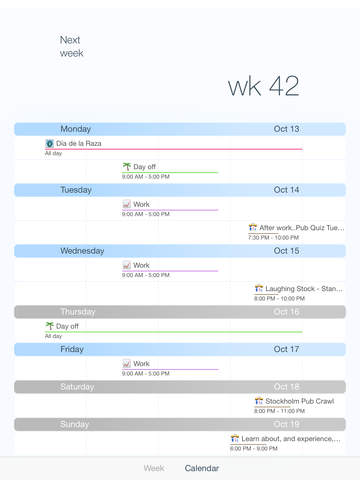 Week calendar