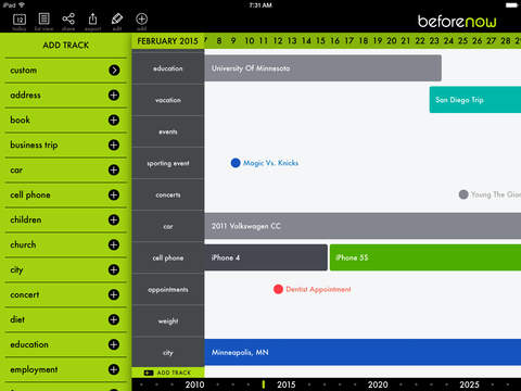 BeforeNow - Personal Timeline Creator and Journal