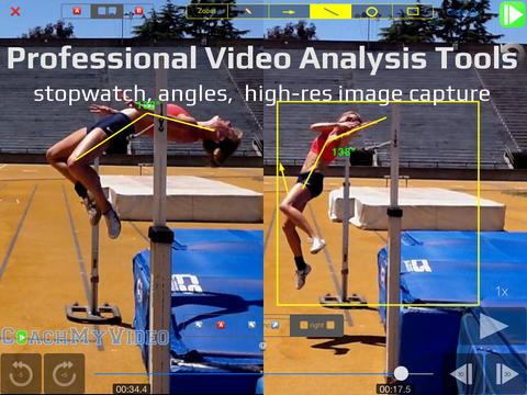CMV+ Slo-mo Video Analysis with Stopwatch Splits-Timer, Frame-by-Frame & Rotate from CoachMyVideo