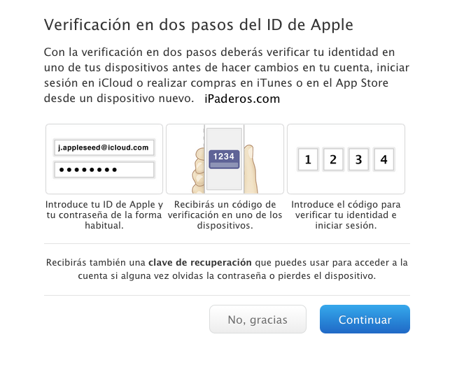 Apple ID verificacion dos pasos 3 verif