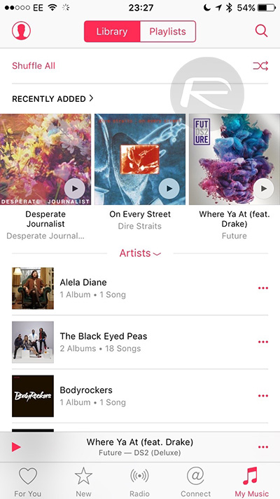 iOS 9 beta 5 music