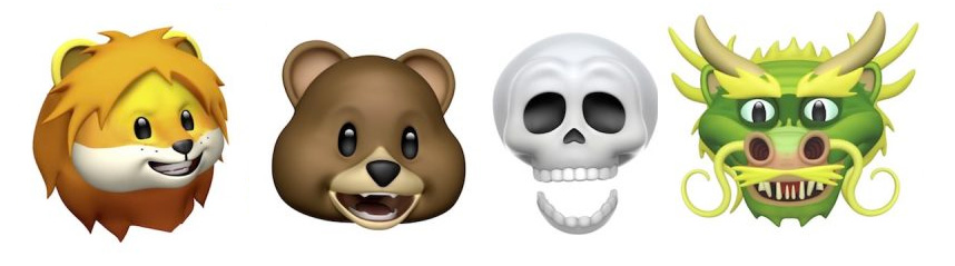 Los cuatro nuevos Animojis de iOS 11.3