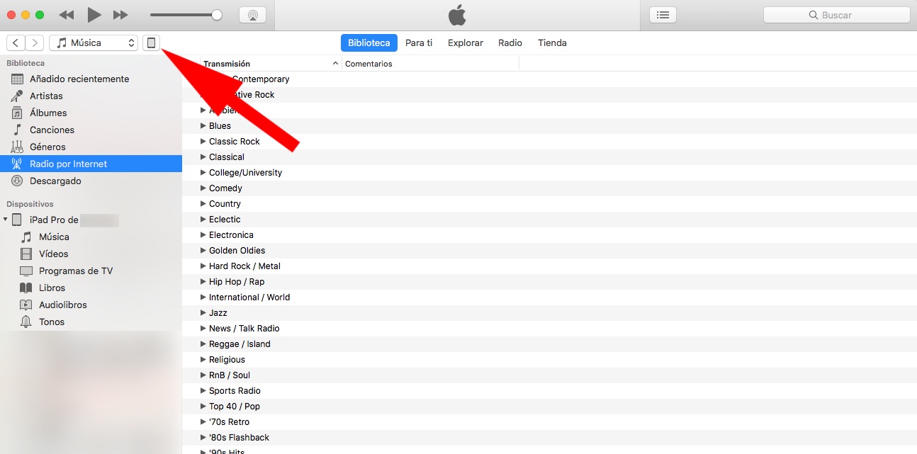 Icono iPad en iTunes