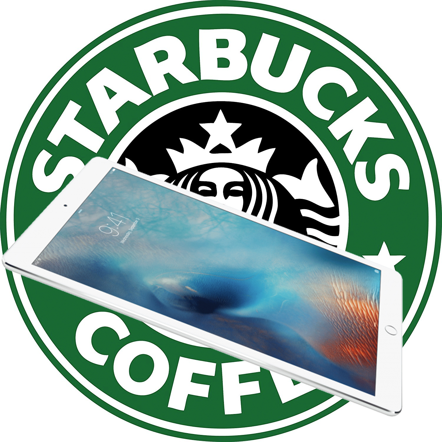 iPad y logo de Starbucks