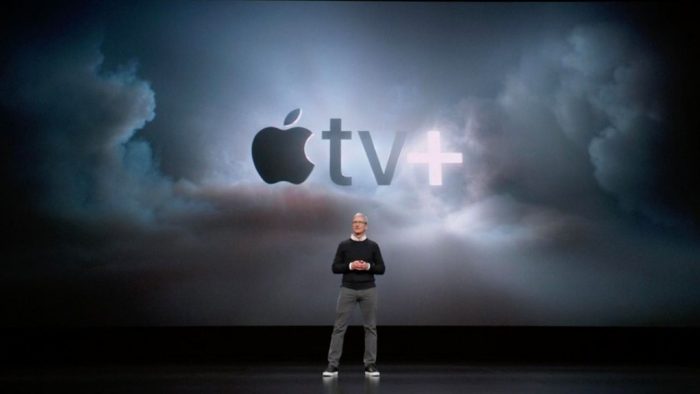 Tim Cook presentando Apple TV+