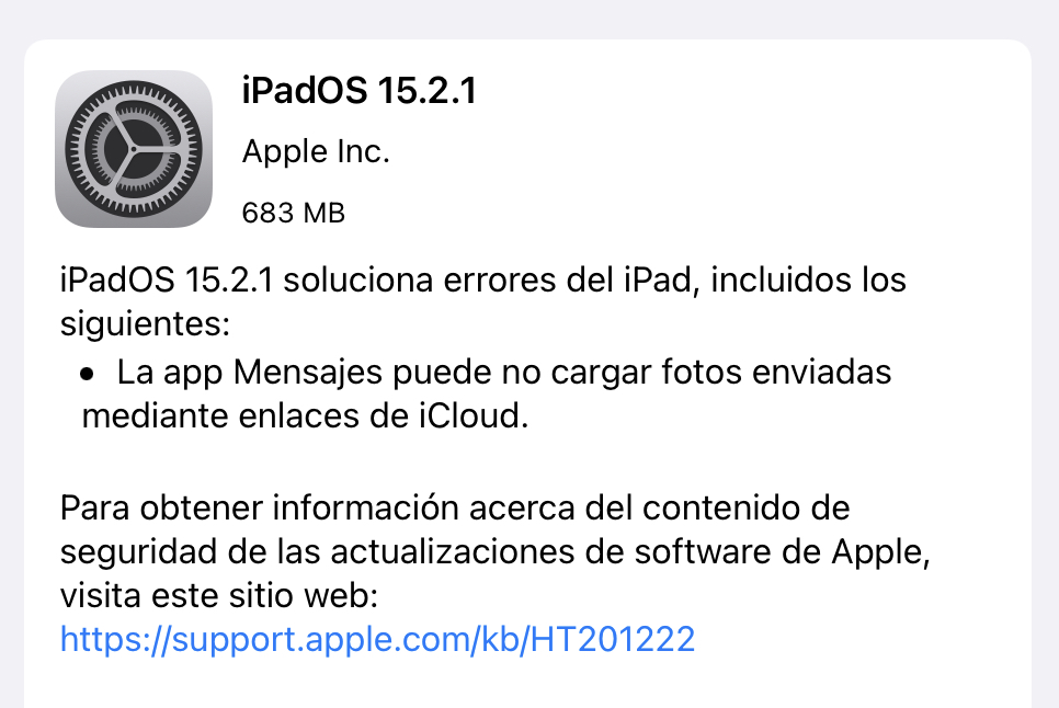 iPadOS 15.2.1