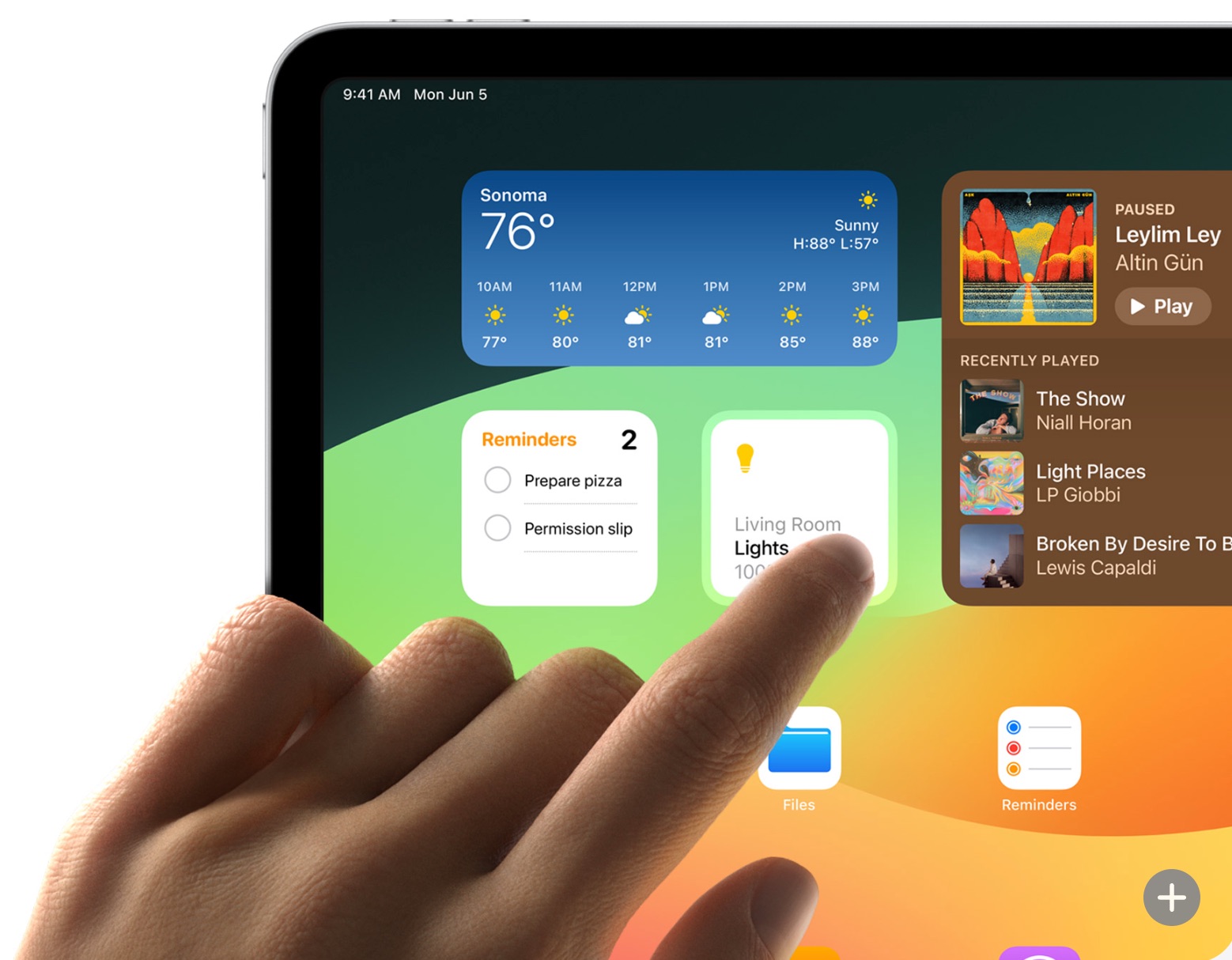 Widgets dinámicos en iPadOS 17